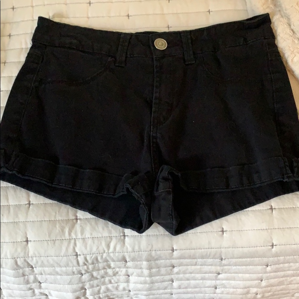 Black jean shorts